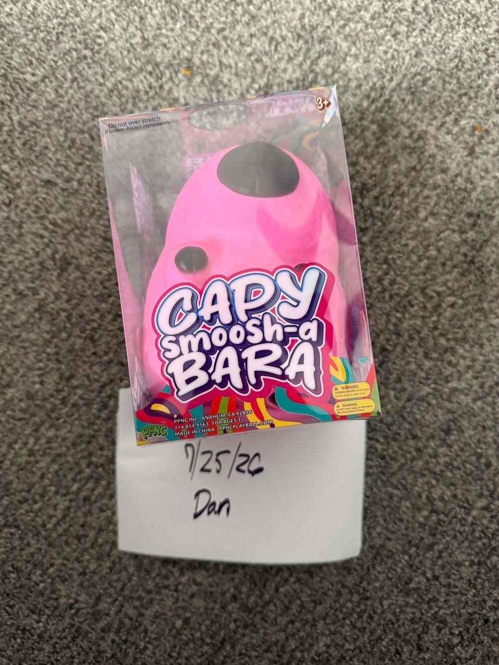PPNC Capy Smoosh-a-Bara Jumbo Capybara Squishy Stress Relief Toy - Pink